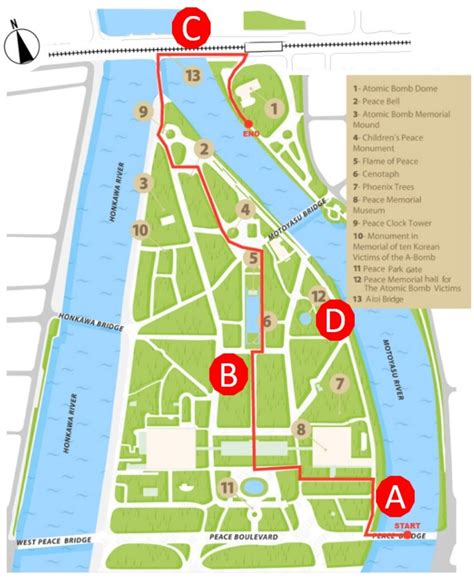 Hiroshima Peace Memorial Park Map Including The Participants