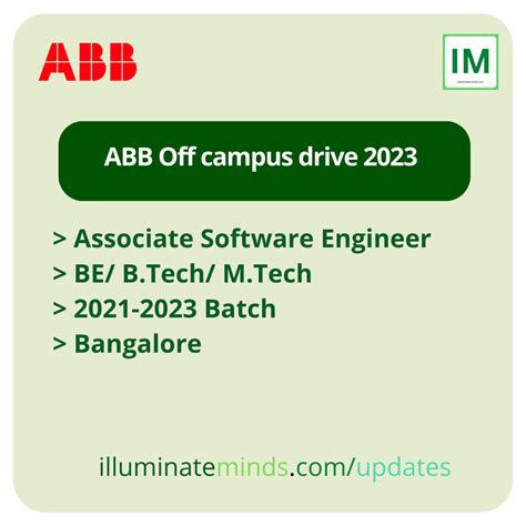 Abb Off Campus Drive Associate Software Engineer Be B Tech M