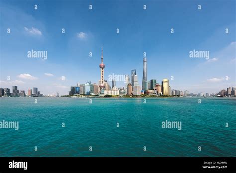 China Shanghai City Skyline At Dusk Shanghai China Stock Photo Alamy
