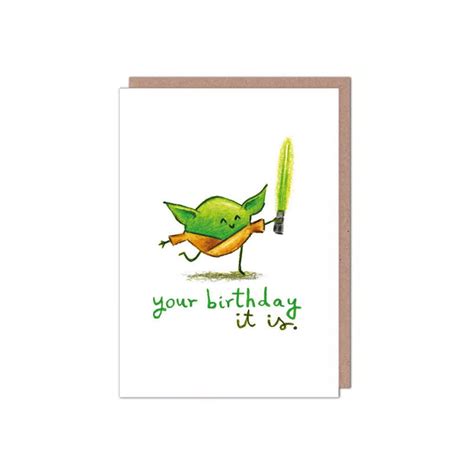 Cute Yoda Birthday Card - Etsy