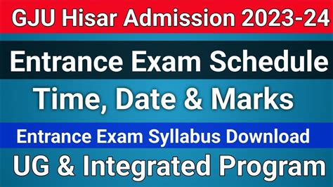 Gju Ug Entrance Exam Schedule Gju Entrance Exam Syllabus Gju