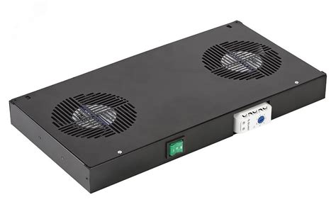 Модуль вентиляторный 2 вентилятора с термореле черный артикул 130411 ...