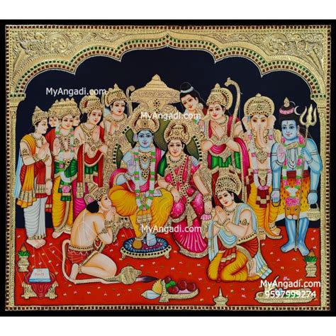 Ramar Pattabishekam Tanjore Paintings Buy Ramar Pattabishekam