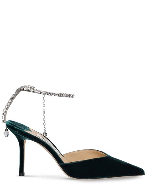 JIMMY CHOO 85mm Saeda Velvet Pumps We Select Dresses