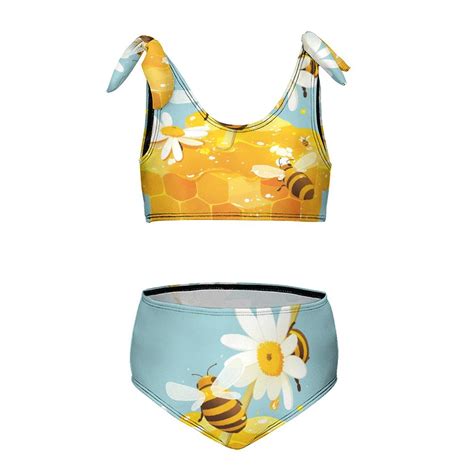 Bee Daisy Flower Girl S 2 Piece Bikini Set Beach Sport Swimsuit Swimwear 7 9Y120cm Walmart