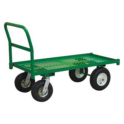 1000 Lb Load Capacity Rubber Flow Through Steel Deck Platform Truck