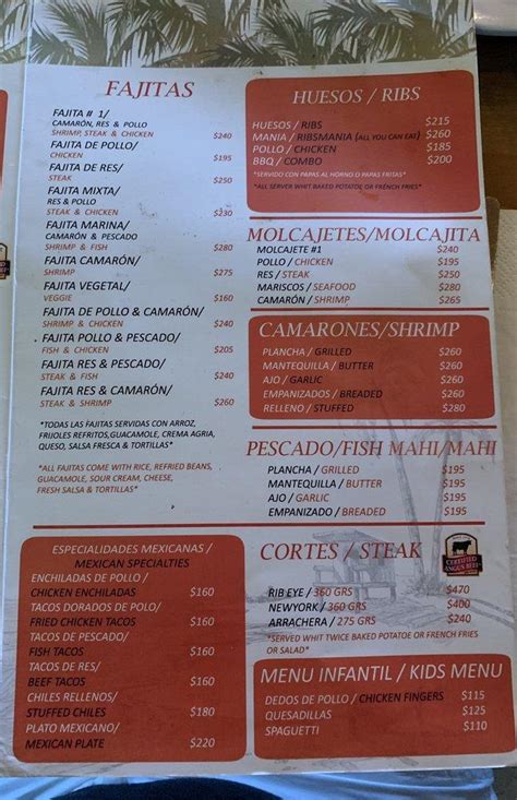 Menu At Fajita Banana Pub And Bar Puerto Vallarta