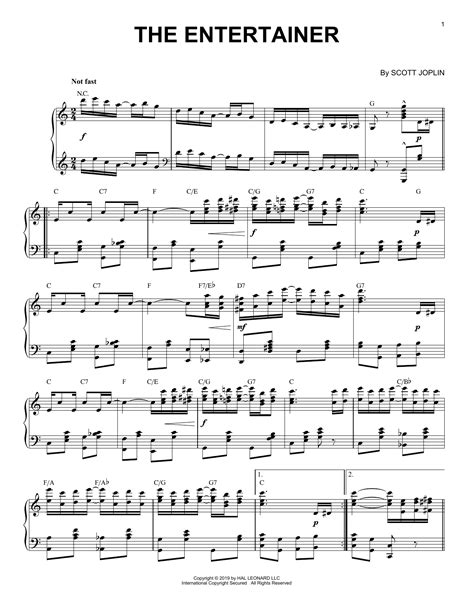 Scott Joplin The Entertainer Jazz Version Sheet Music Notes