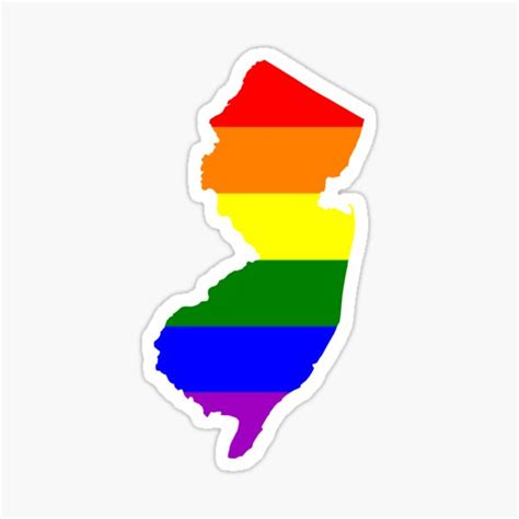 Gay Pride LGBT Love Rainbow T Shirt New Jersey Rainbow Flag Sticker For Sale By Dburdenbates