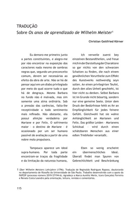 PDF Sobre Os Anos De Aprendizado De Wilhelm Meister