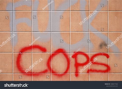 Political Slogan Fuck Police On Tiled Stock Photo 1080677363 Shutterstock