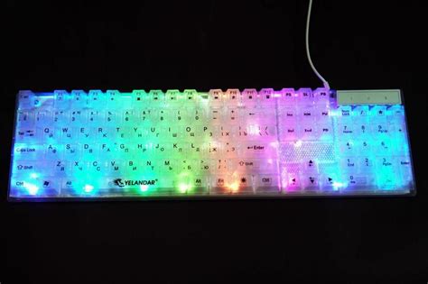 Проводная USB RGB мембранная клавиатура с подсветкой Белая Yel...: цена ...