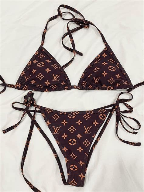 Lv Print Bikini Women S Fashion Swimwear Bikinis Swimsuits On Carousell