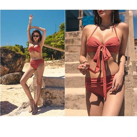 現貨薇拉 爆乳泳衣 鋼圈比基尼 泳衣比基尼 三點式比基尼 bikini 鋼圈比基尼 泳裝女 綁帶泳衣 游泳衣 S93 蝦皮購物