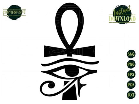 Eye of Horus SVG, Ankh Cross SVG Egyptian Symbol SVG Hieroglyphs Vector Egypt Eye Clipart ...