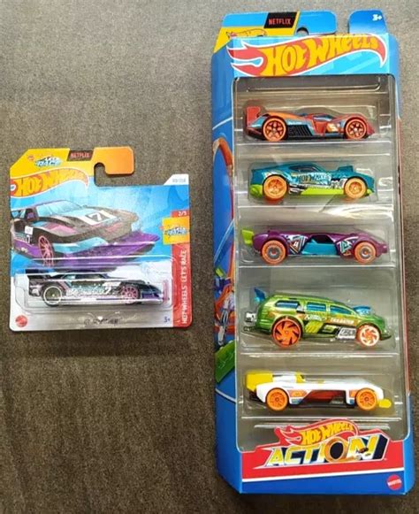 Hot Wheels Netflix Let S Race Official Htv Pack X Cars X Gt Scorcher Eur Picclick It
