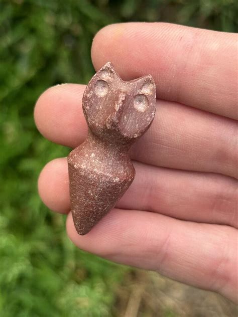 Pair Owl Effigy Ear Spools Indian Artifact Arrowheads Ebay