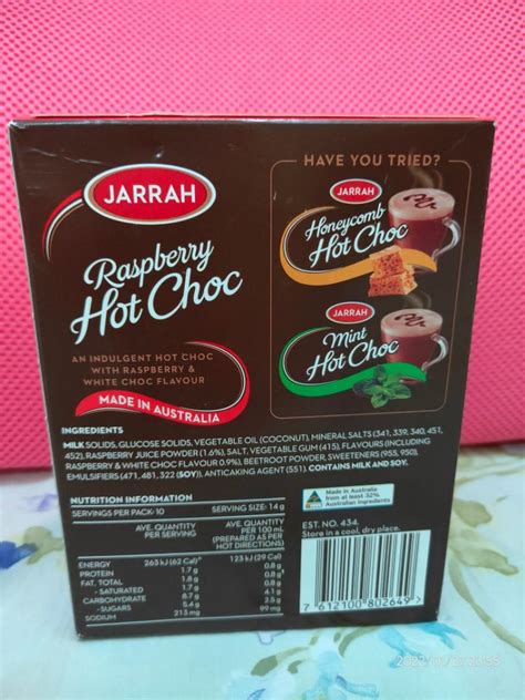 Jarrah Limited Edition Raspberry Hot Choco 10 Sachets From Australia Food Drinks