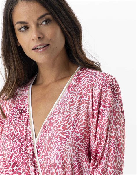 Kimono Imprim En Viscose Lasthanne Victoria Fraise Lingerie Le Chat