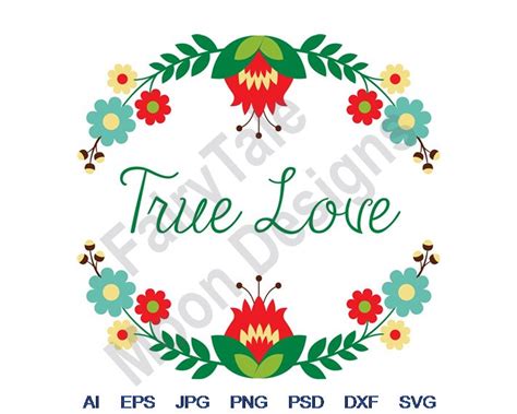True Love Svg Dxf Eps Png  Vector Art Clipart Cut Etsy