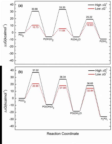 Calculated Free Energy Diagrams Of The Hydrolysis Of A Pcl And B