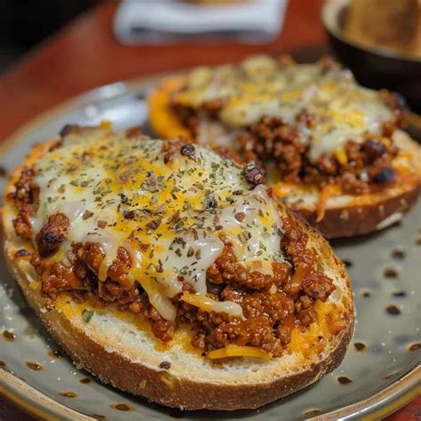 Faced Cheesy Sloppy Joes On Garlic Bread Recipes