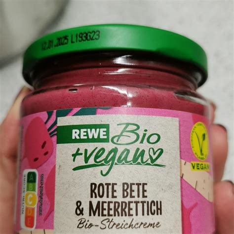 Rote Beete Meerrettich Bio Streichcreme REWE Bio Kalorie KJ A