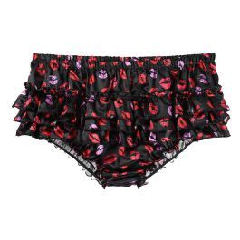 Men Sissy Satin Ruffle Bloomers IEFiEL Lingerie Shorts