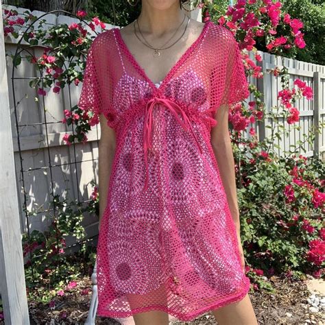 Hot Pink Fishnet Dress Perfect Thing To Depop
