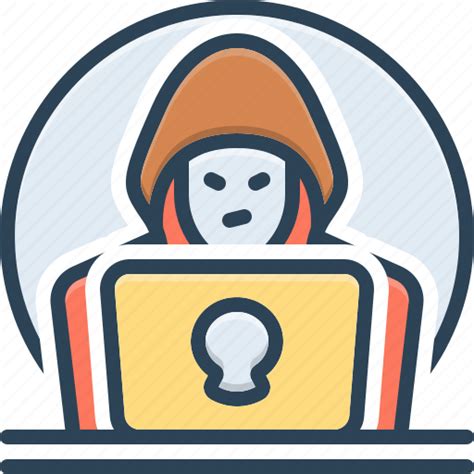 Hacker Phishing Attack Hack Laptop Thief Burglar Icon Download