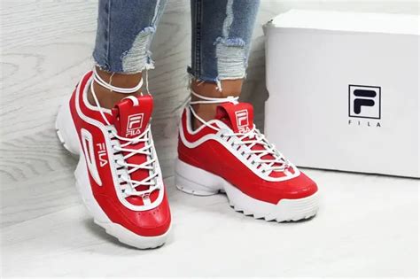 Купить Женские кроссовки FILA Фила, красные. Код товара: Д - 5514 36 ...