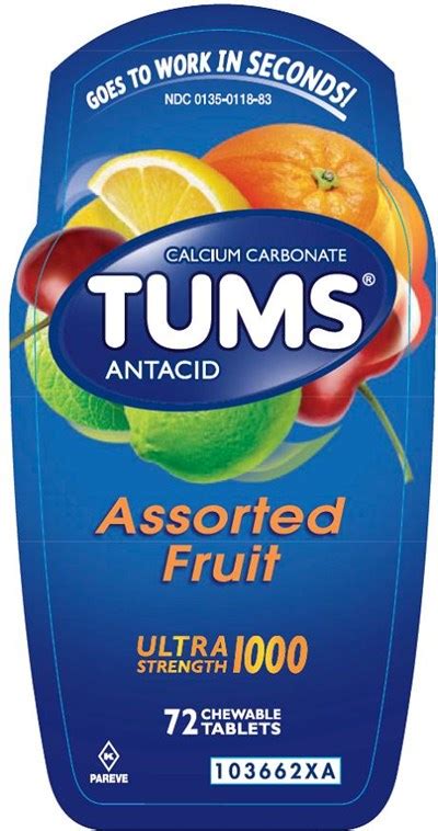 FDA Label For Tums Ultra Tablet Chewable Oral Indications Usage