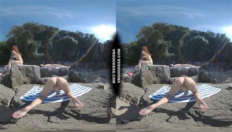Rebeka Ruby Risky Nude Beach Dildo Masturbating On Vacation Nude Girls Background VR Porn