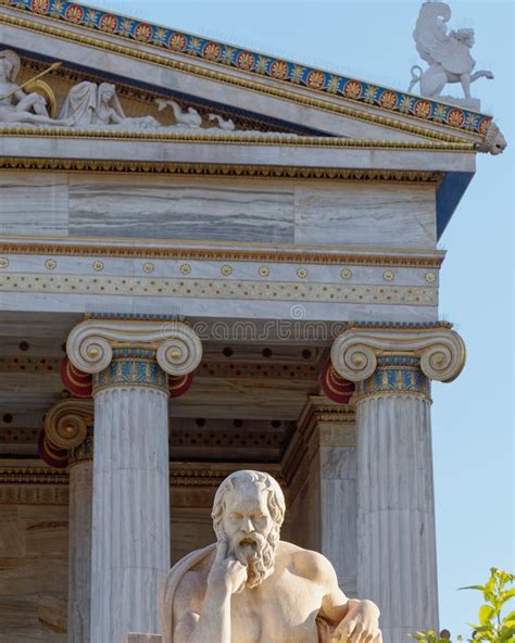 Plato`s Statue The Ancient Greek Philosopher In Front Of The National