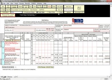 Certified Payroll WH-347 Download - Calculates deductions, hours worked ...