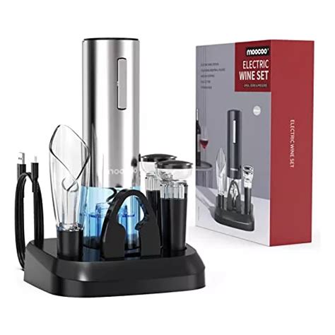 Abridor De Vino Eléctrico Con Base De Carga Moocoo Stainles Meses