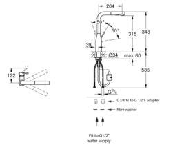 Grohe Essence New Pull Out Sink Mixer Tap With Dual Spray Chrome