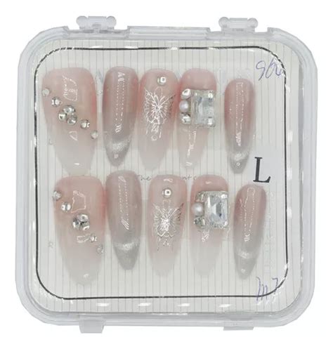 Kit Uñas Postizas Press On Nude Fiesta d Boda Xv Años MercadoLibre