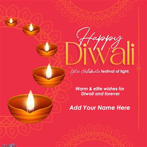 Warm And Elite Happy Diwali Wishes With Custom Name Write