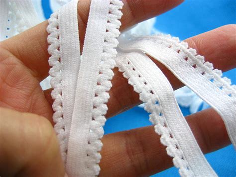 5ms Of Fine 1cm Wide White Picot Edge Light Lingerie Elastic Trimming