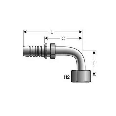 Stainless Steel 3/4 inch GATES HOSE FITTING 737492356 6GS-6FBSPORX90-32 ...