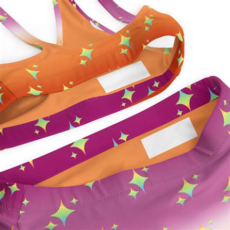 Sunset Lesbian Pride Flag High Waisted Swimsuit Queer Bikini Etsy