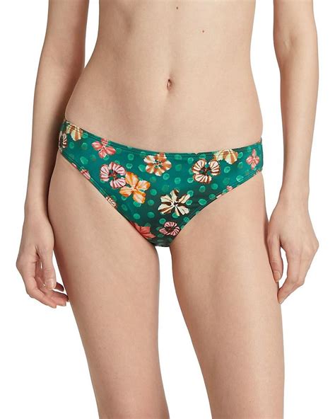 Ulla Johnson Dani Dotted Floral Bikini Bottoms In Green Lyst
