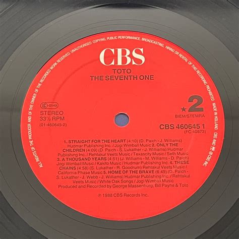 Toto The Seventh One Vinyl Lp — Record Exchange