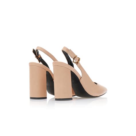 Pantofi cu tocuri Mules Nude metalizat cu baretă și toc gros Tsoukalas Shoes