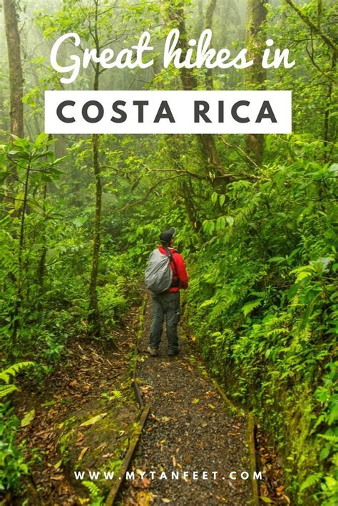 A Man Hiking In Costa Rica With Text Overlay That Reads Great Hikes In