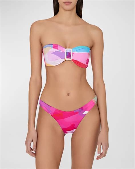 Milly Cabana Diamond Bandeau Bikini Top Neiman Marcus