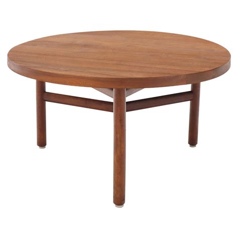 Thick Solid Teak Top Round Coffee Center Table At 1stdibs