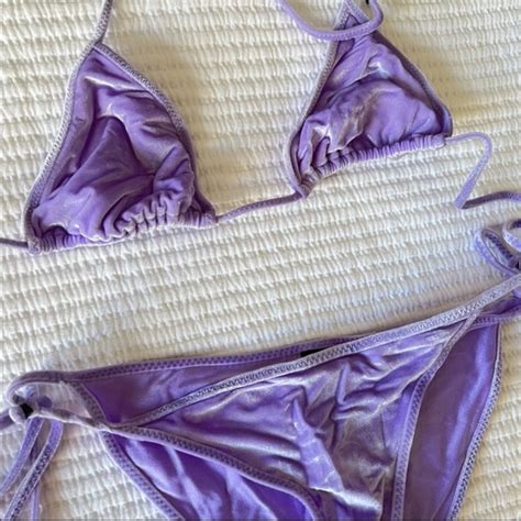 Triangl Swimwear Swim Triangl Swimwear Vinca Lavender Light Purple Bikini Top And Bottom