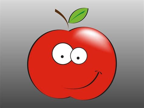 Pomme De Dessin Anim Souriant Fruit Heureux T L Charger Des Vecteurs